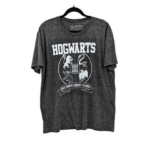 Harry Potter Hogwarts House Crest Tee – Charcoal Heather – XL Linen Blend‎